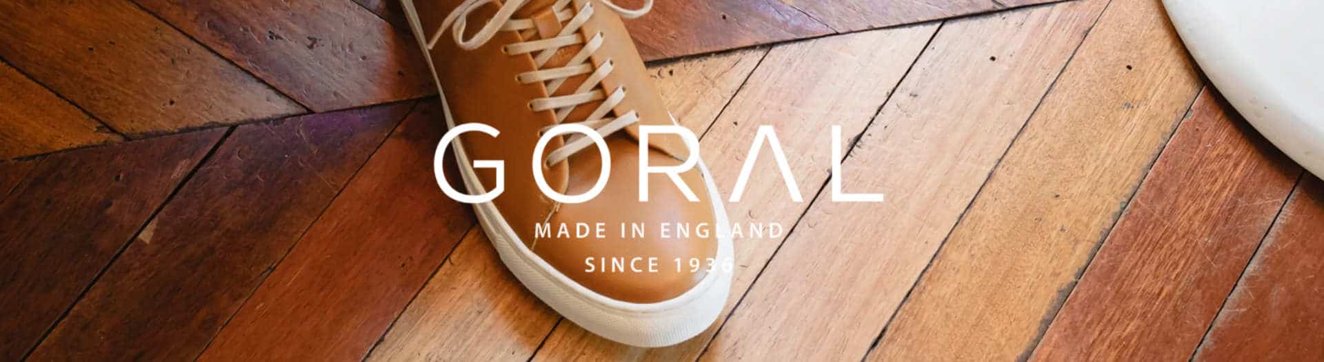 Goral Footwear made in sheffiled made in Uk trainers with white Goral logo