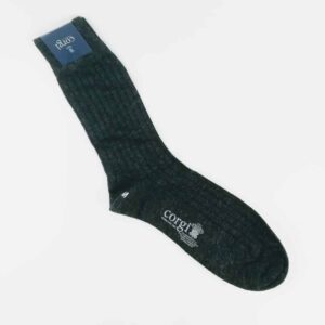 corgi socks charcoal wool socks lightweight socks made in Britain socks in dark grey