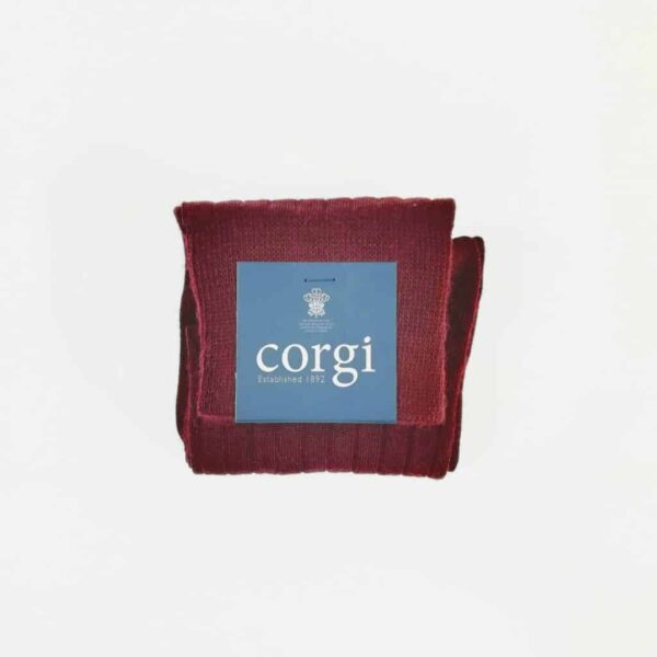 corgi wine wool lightweight socks folded
