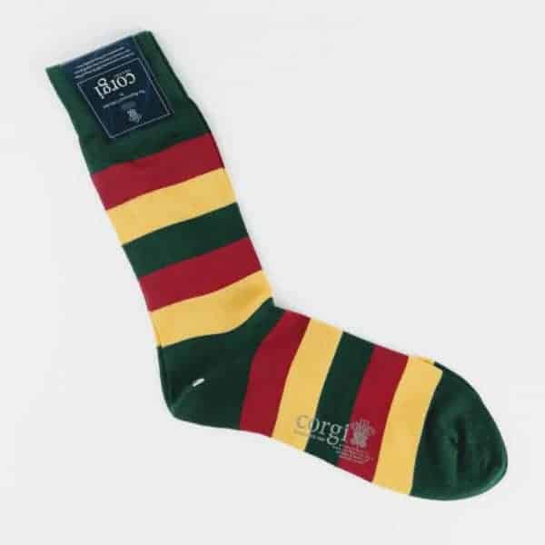 mercian regiment socks corgi socks, corgi hosiery striped socks, made in wales luxury men's socks, military socks