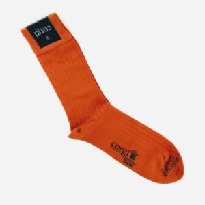 corgi socks orange wool socks lightweight, orange wool socks made in wales