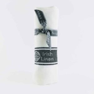 thomas ferguson irish linen tea towel quick dryer grey tea towel, made in britain grey striped classic tea towel