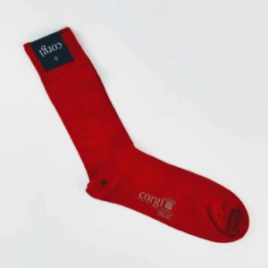 corgi red wool socks lightweight, men's luxury red socks made in wales