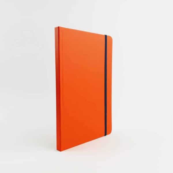 stamford notebook vibrant buckram tangerine notebook back