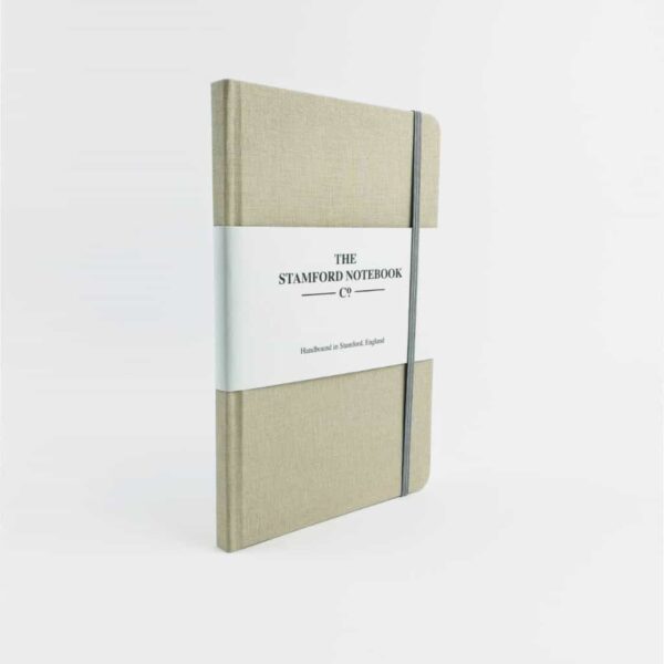 stamford notebooks beige woven cloth notebook, beige journal