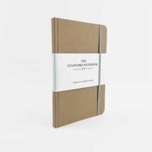 stamford notebooks fawn woven cloth notebook front