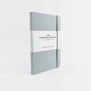 stamford notebooks grey woven cloth notebook, handbound grey journal