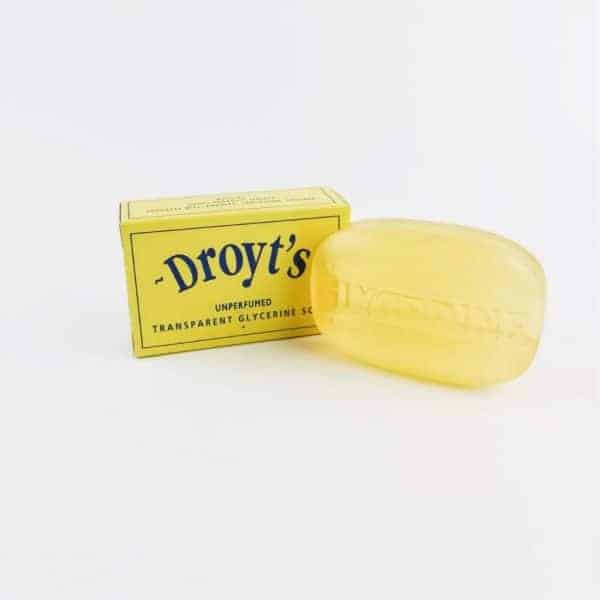 droyt s original unperfumed glycerine soap and box, droyt classic glycerine soap unperfumed