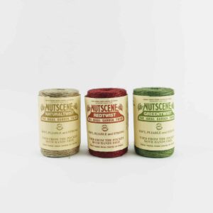 nutscene heritage jute twine collection set of three small jute twine spools made in scotland sustainable jute twine, garden string, crafting string, florist string coloured garden string collection
