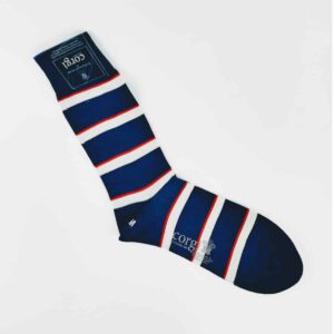 corgi air coprs socks, stripy blue and white striped socks corgi hosiery