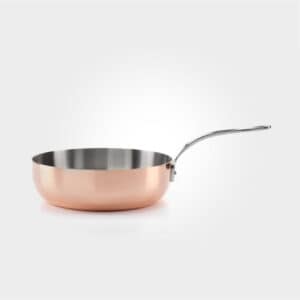 copper chefs pan on white background