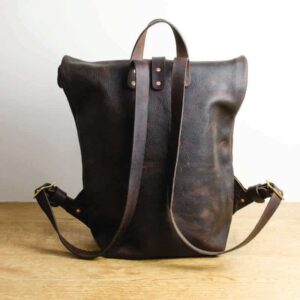 Brown Medium Kodiak Leather Roll Top Backpack - Heather Borg - British ...