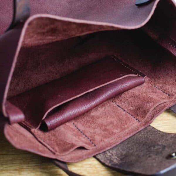 800x800 Raisin Leather tote handbag inside
