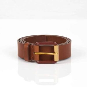 Awling Exposded modernist saddle brown brown, vegetable tanned handmade men's leather belt made in UK