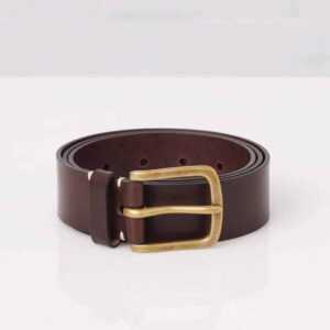 Awling Walnut Brown Brass, handmade men's leather brown belt, handcrafted in UK, luxury mens brown belt