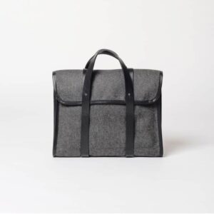 Cherchbi small wool briefcase with leather straps