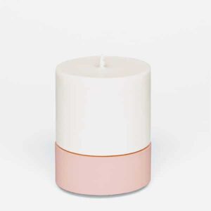 Blush large candle and holder set
