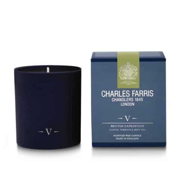 Charles Farris british expedition, luxury british scented candle, royal warrant candle