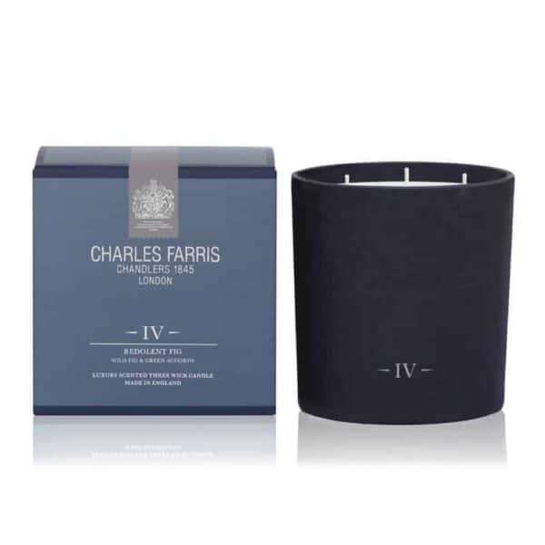 Charles Farris redolent fig 3 wick, fig scented candle, luxury scented candle, british made candle