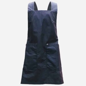 Fieldware co crossover midnight waxed cotton apron, handcrafted waxed apron, British made crafters apron, garden apron