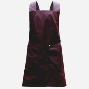 Fieldware Co crossover sloe waxed cotton apron, crafters hard wearing cotton apron, made in UK apron