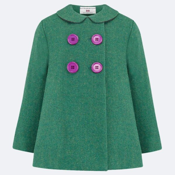 girls green coat made in Uk Britannical