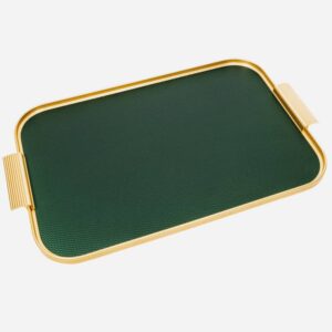 Forest Green Kaymet serving tray, aluminium serving tray, dark green cocktail tray made in London