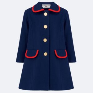 dark blue gorls dress coat made in UK britannical