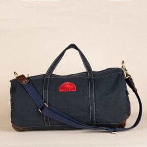 classic duffel bag in navy made in UK canvas duffel bag