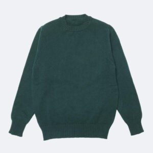 malloch's british made men's green jumper british wool jumper made in scotland on white background