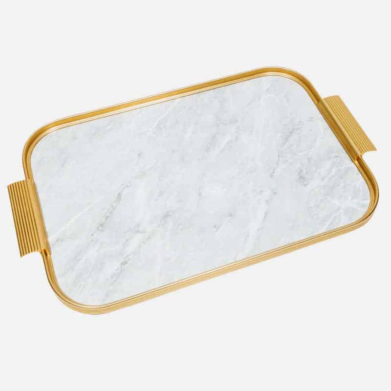 Kaymet tray marble serving tray, aluminium S18 classic marble tray