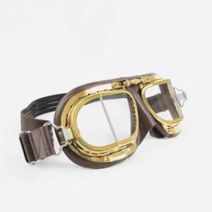 Mk49 brown halcyon goggle, aricraft vintage goggles, driving goggles