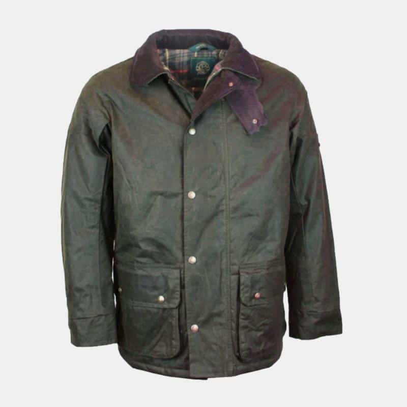 Men s Chelsea Padded Wax Antique Coat Green Oxford Blue SGB