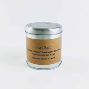 ST Eval sea salt scented tin candle made in cornwall cornish tin candle