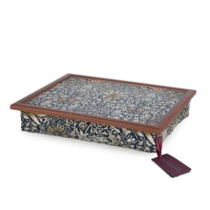 william morris snakehead fabric soft wool filled lap tray