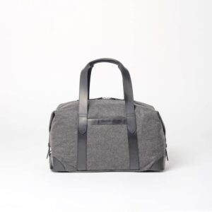 cherchbi medium wool holdall, weekender bag handmade in Uk with leather starps