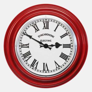 Synchonome GPO RED clock roman numerals, red factory clock, handmade wall clock