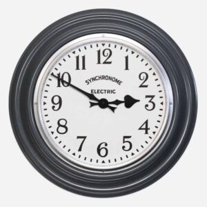 Synchonome hooton grey clock arabic numerals front