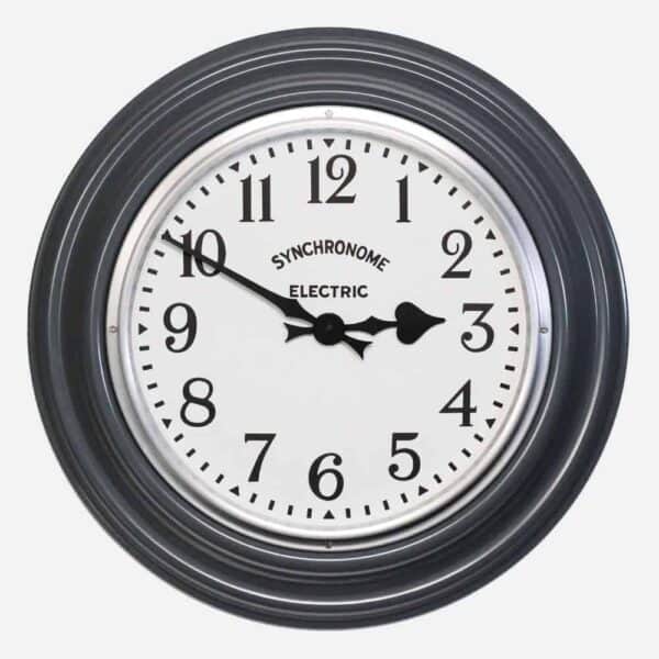 Synchonome hooton grey clock arabic numerals front