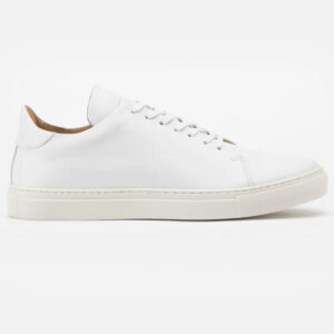 white calfskin handmade sneakers made in UK white leather trainers made in Sheffield