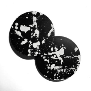 black and white splatter dinner placemats