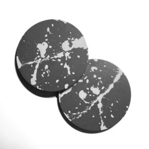concrete and wax grey and white splatter tablemats