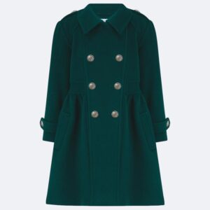 britannical green girls coat made in london