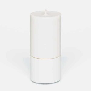 concrete and wax White mid candle and holder set, white candle holder