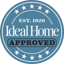 ideal home approved blue logo
