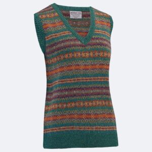 Michael Ross Kingfisher green women's fair isle wool slip