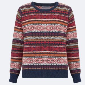 michael ross vintage heather fair isle woollen jumper