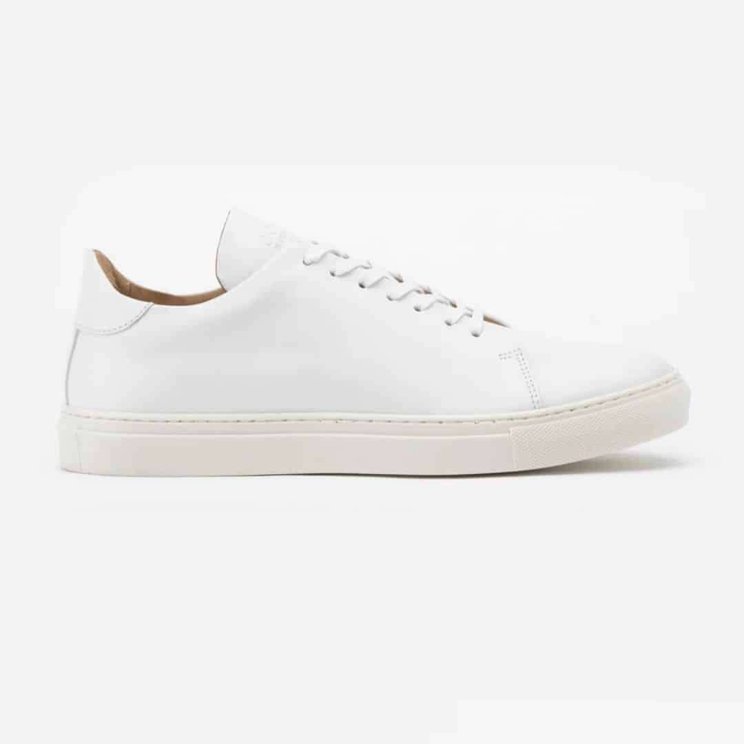 goral Mellor White calfskin handmade british sneaker trainers crop