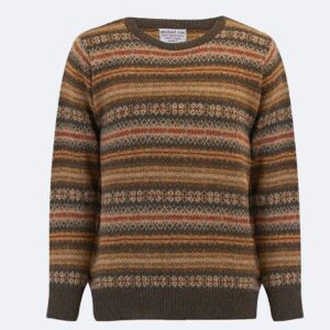 michael ross fair isle wool jumper bracken