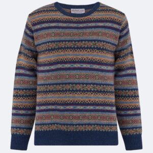 men's fair isle michael ross indigo blue